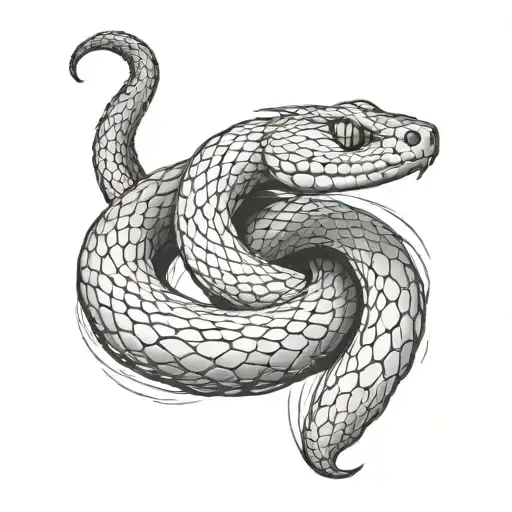 Snake Coiled On A Saber Integrated