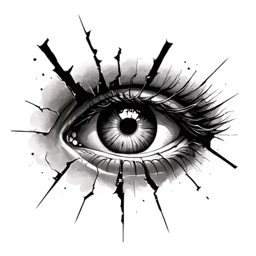 Eye In Broken Mirror