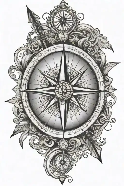 Compass With Arrow Pointing South