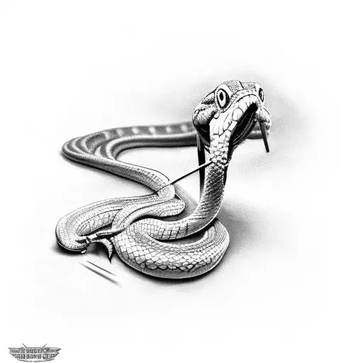 Snake Being Pierced By A Sword