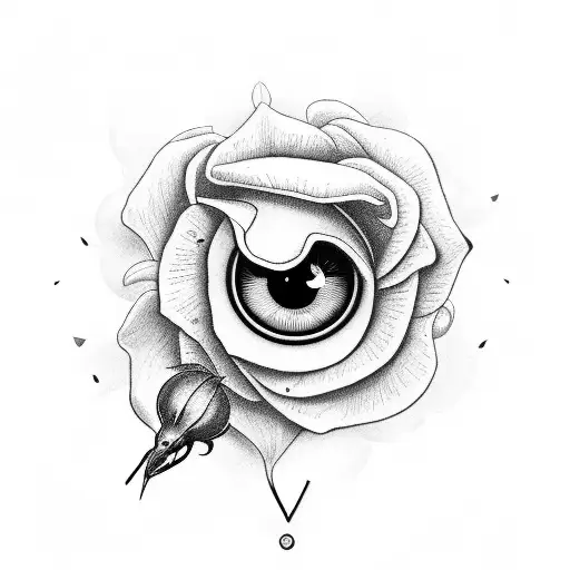 Roses And Hummingbirds And Clock And Crying Eye