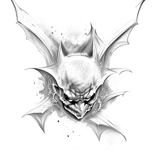 Bat Face And Wings