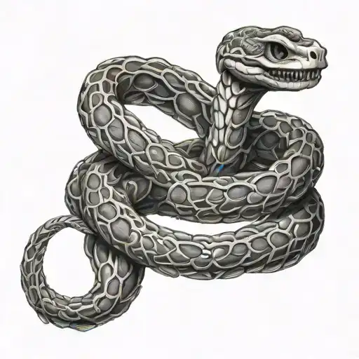 Snake Skeleton Wrapped Itself