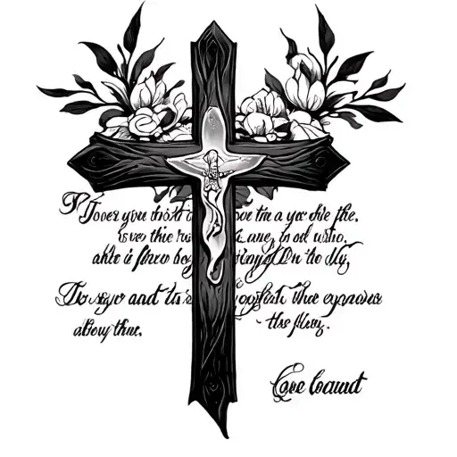 Cross With Bible Verse On Tricep