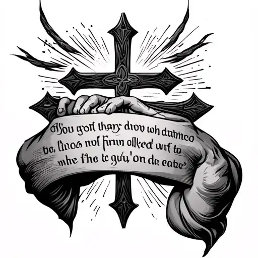 Cross With Bible Verse On Tricep Men