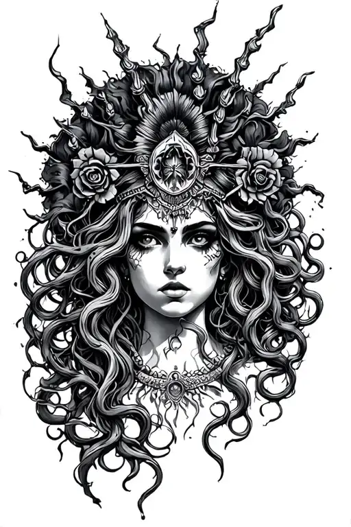 Gypsy And Medusa Head Broken Glass Filled