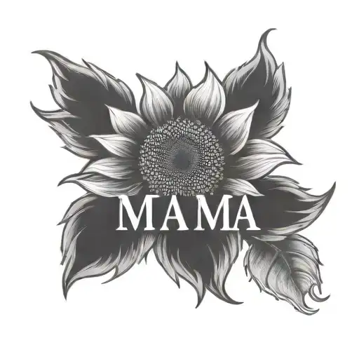 The Word Mama In Sunflower