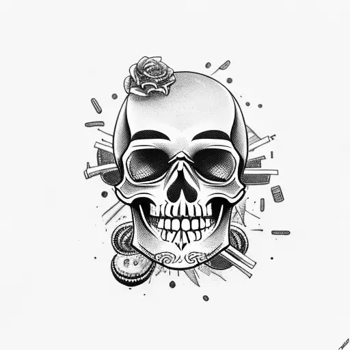 Trash Polka Skull With Espine