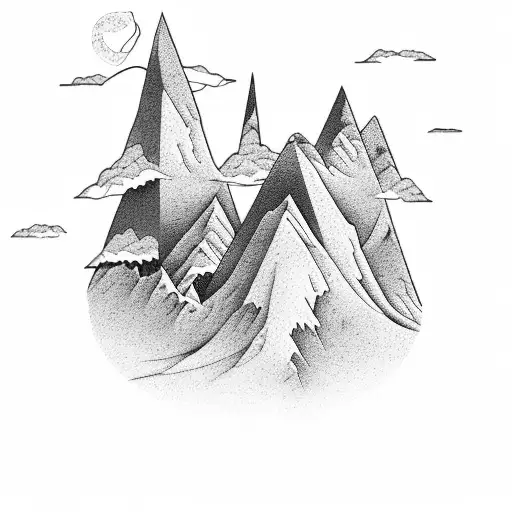 A Mountain Range With Hidden Paths And A Typewriter At The Peak