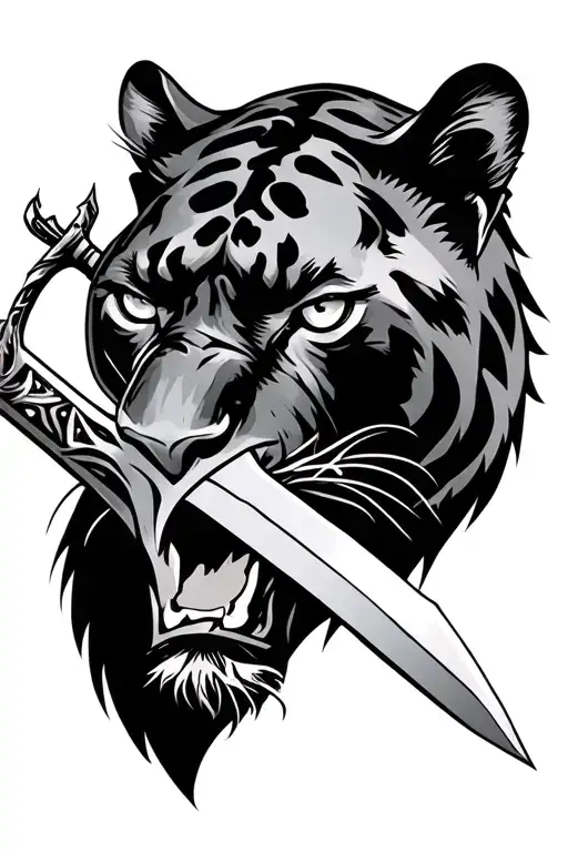 Panther With Sword Through Head