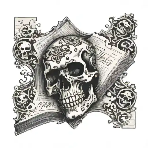 Skull Book Infinity Puzzle Piece Featuring
