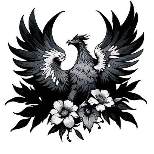 Phoenix With Flowers