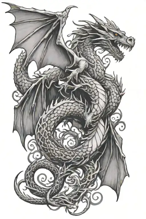 Vine And Dragons Flying