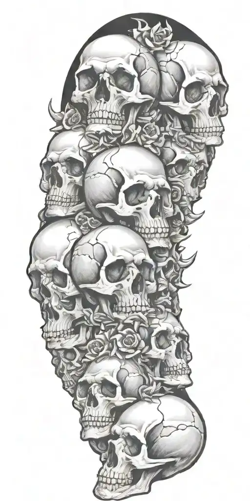 Pile Of Skulls Cemetery Dark Gothic Inspired