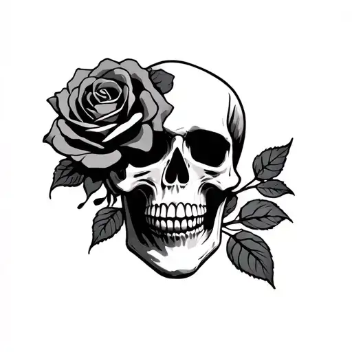 Skull And Rose