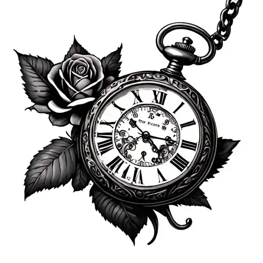 Steampunk Rose And Pocket Watch