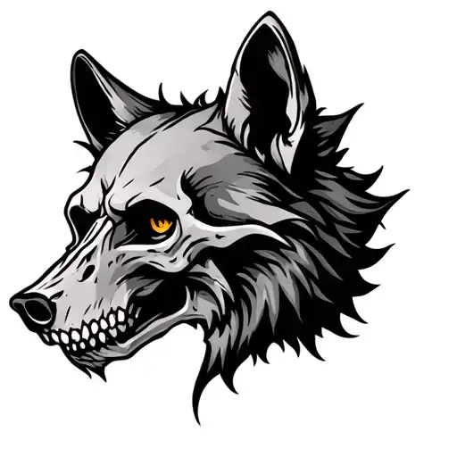 Skull Wolf Head