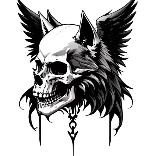 Skull Wolf Dark Angel