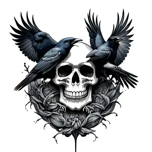 Skull And Crows