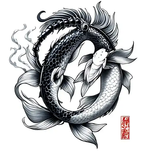 Koi Fish And Scorpio Yi Yang