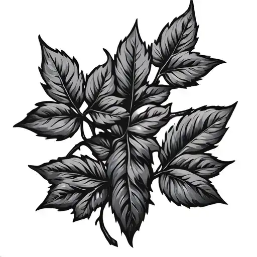 Vine Tattoo On The Waist With A Few Leaves Growing