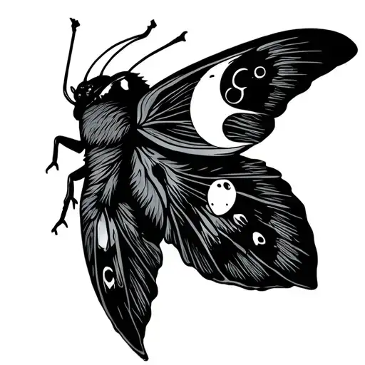 Moth With Cresent Moon Marking On Wings