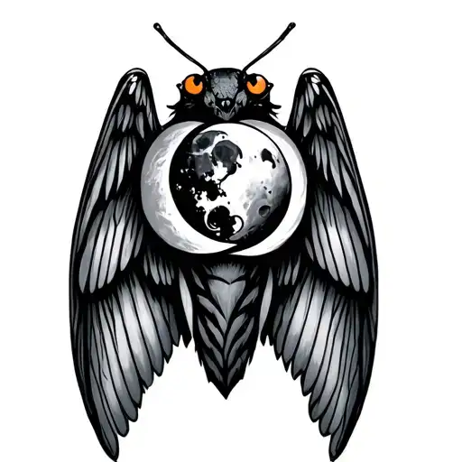 Moth With Cresent Moon Marking On Wings