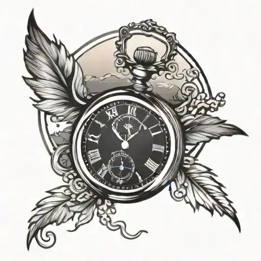 Pocket Watch Sunset Background