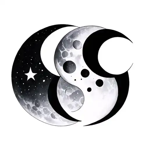 Small Moon Phases Tattoo Design