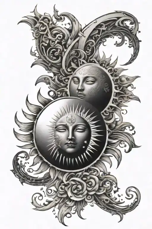 Sun And Moon Merging Together
