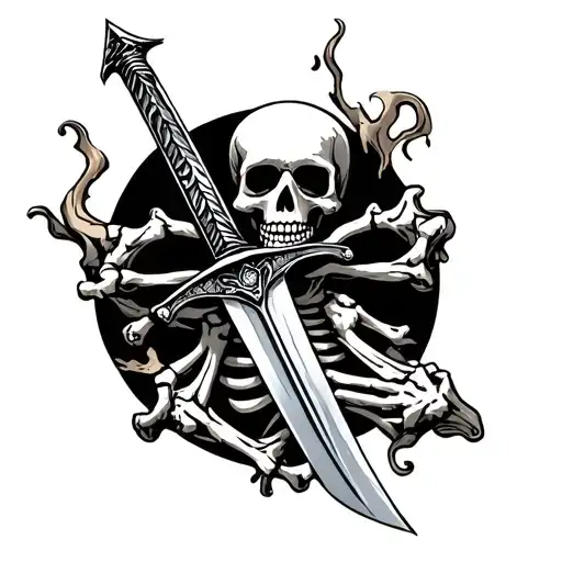 Sword Going Through Skeleton