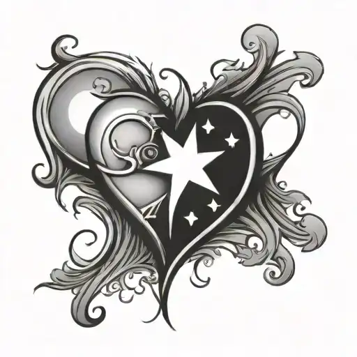 Heart Print With Star