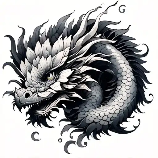 Dragon Flowers Whimsical