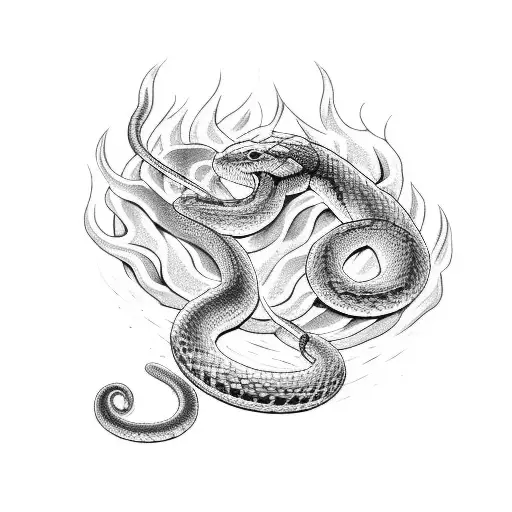 A Snake Around A Fire