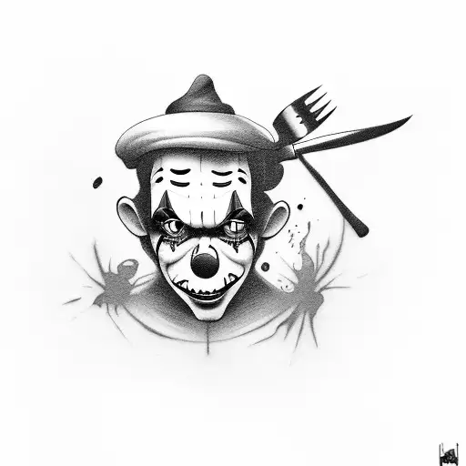 Clown Holding Knife Creepy