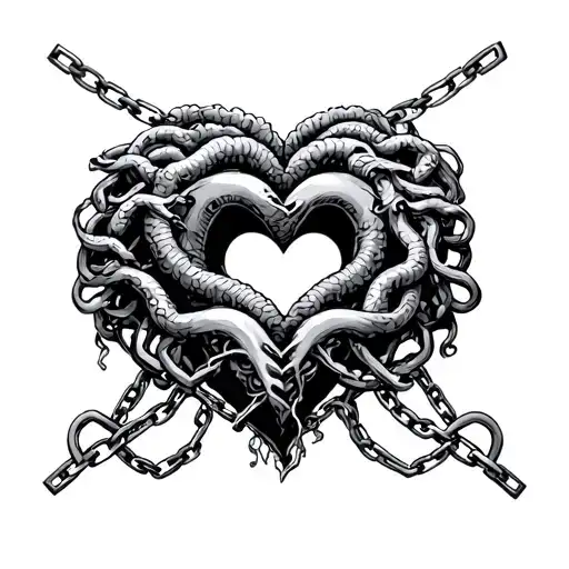 Chains Breaking Medusa Intertwined Hearts