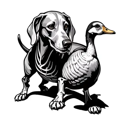 Skeleton Labrador Retriever Retrieving Duck