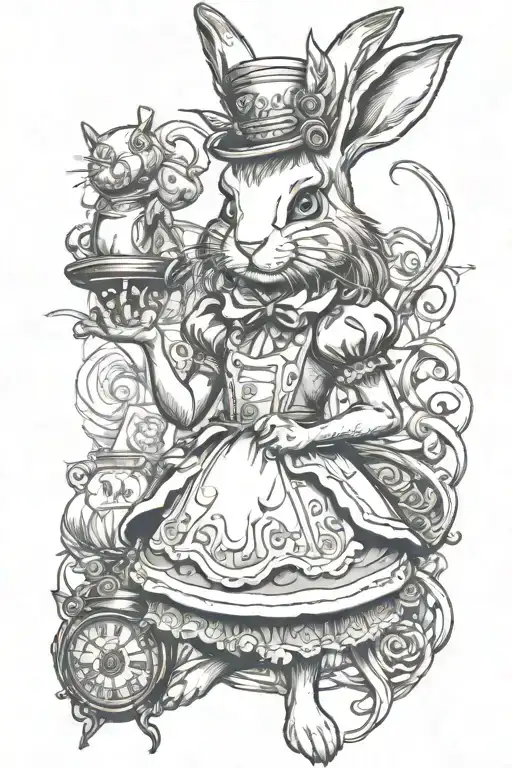 Cyberpunk Alice In Wonderland Rabbit