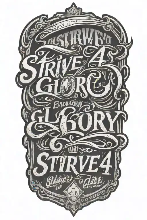 Strive 4 Glory In Script Font