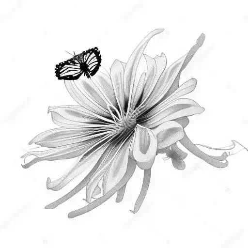 Spider Lilies With Butterflies