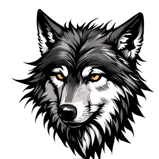 Wolf Head Wearing Fether Surinding Base