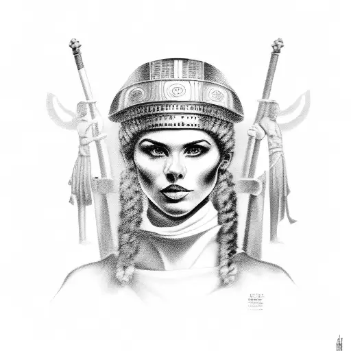 A Black-grey Portrait Of A Family Member Dressed In Ancient Roman Attire