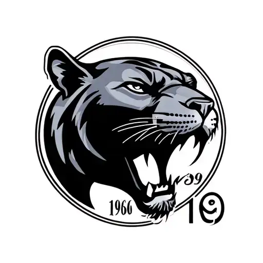 Panther Head With A Vinyl And The Date 1969 In Old School