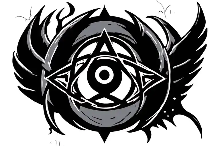 Protective Wiccan Pentagram With The Protective Evil Eye In The Center