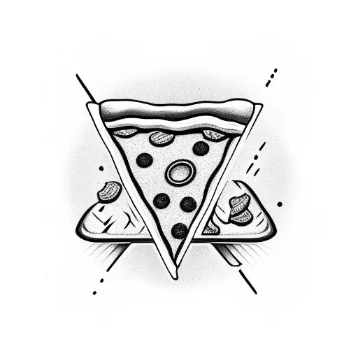 Pizza Slice With A Football Pattern