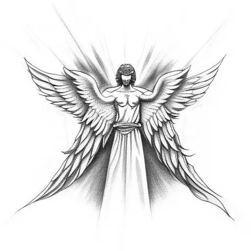 Serenity Prayer With Angel Influence For Placement On Left Chest Of Male