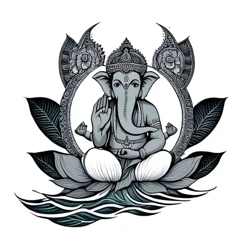 Ocean Waves Mumford And Sons Ganesha Lotus Flower Mandala