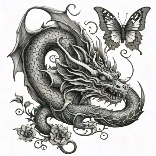 Dragon And Butterfly For Appendix