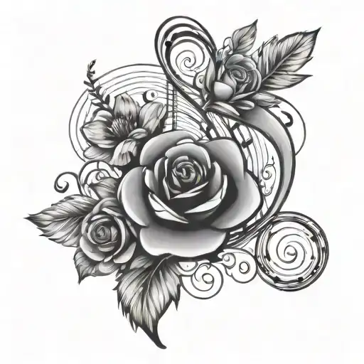 February And December Birth Flower With Music Notes