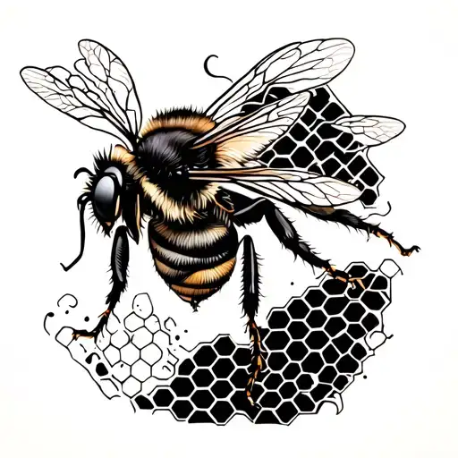 Bee And Honeycomb